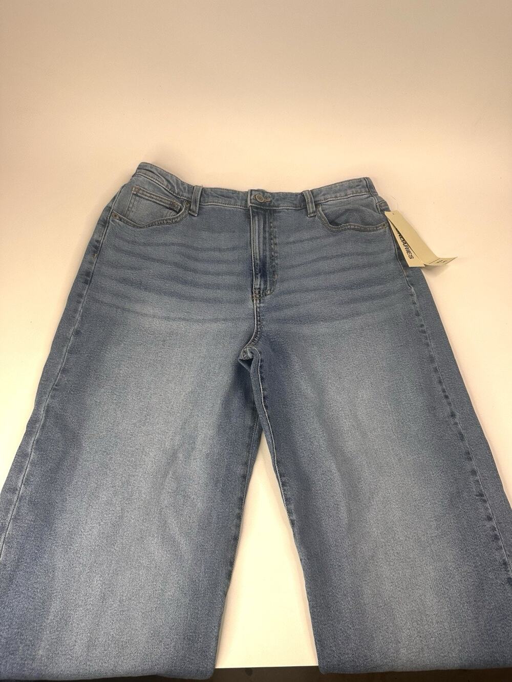 NO BOUNDARIES BAGGY WIDE LEG STRETCH JEANS SIZE L 12-14 Star ELASTIC NWT